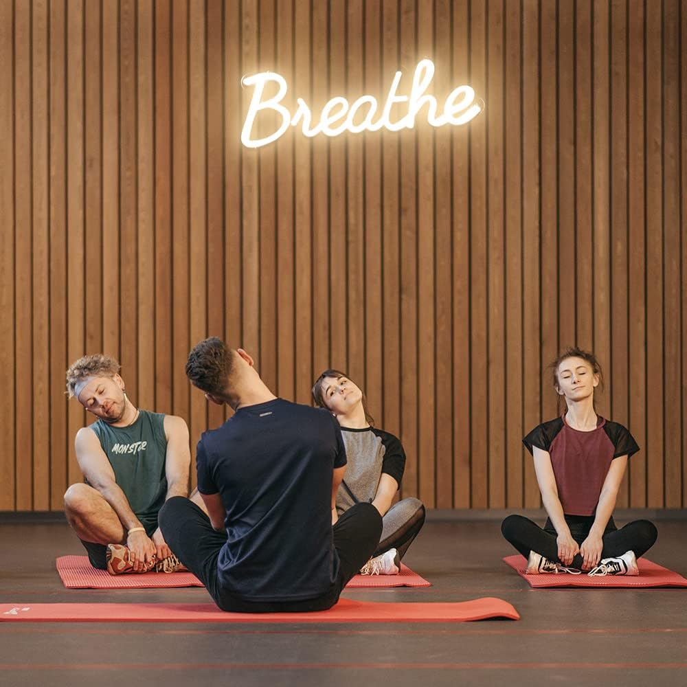 Letrero neón USB 17x6pulg regulable para hogar estudio yoga