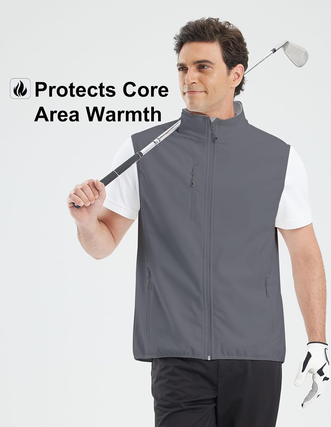 Chaleco Softshell para hombre sin mangas resistente al viento