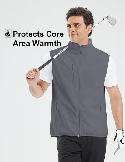 Chaleco Softshell para hombre sin mangas resistente al viento