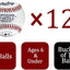 T-Balls TVB juvenil 12 pzas goma esponja blanco