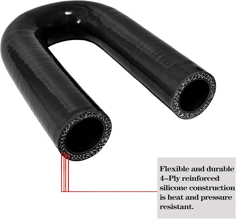 Manguera silicona curva U 180grados 1" ID reforzada 4 capas