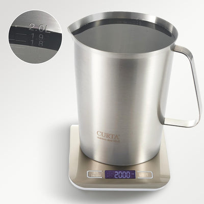Taza medición acero inox 64oz 2L 8 tazas resistente