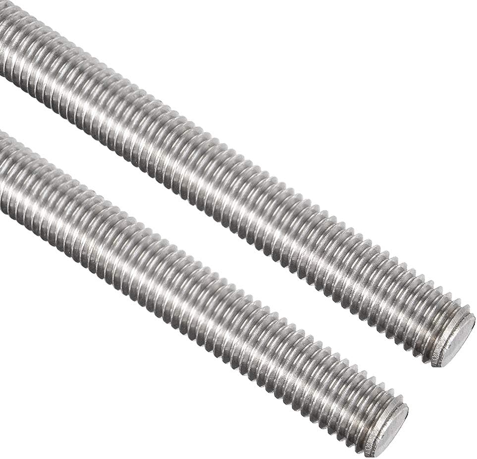 2 Varillas Roscadas M12 x 9.843pulg Acero Inox