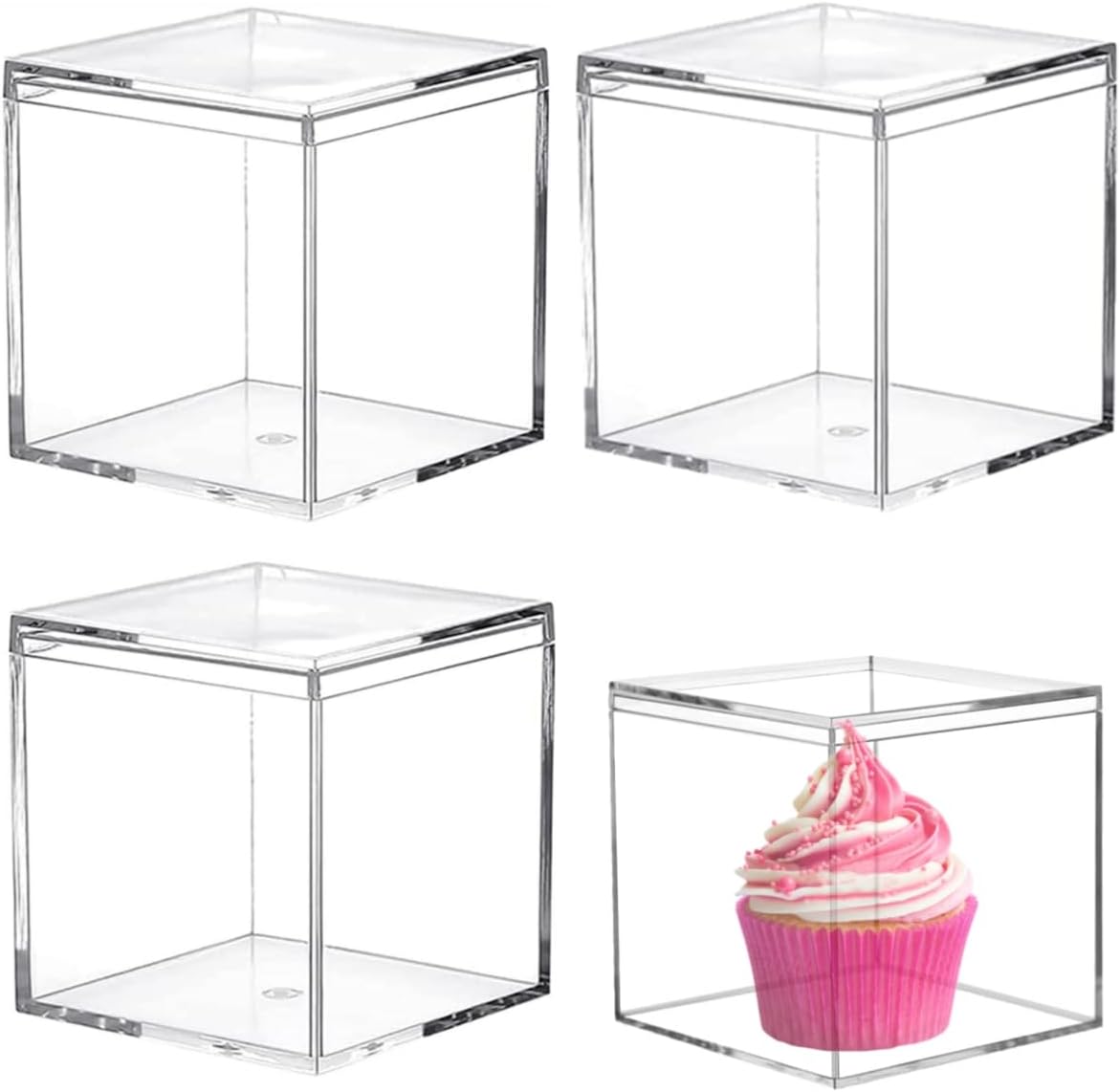 Caja acrílico transparente con tapa para coleccionables boda