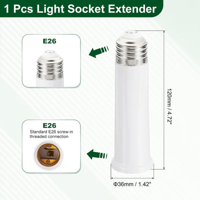 Adaptador portalámpara E26 extensible para lámparas 60W