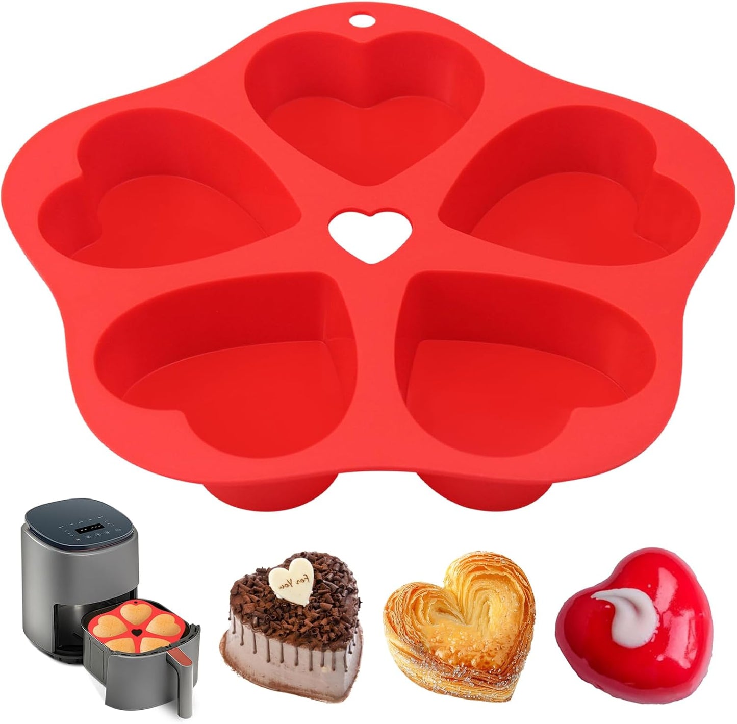 Mini freidora aire silicona moldes magdalenas tarta muffin
