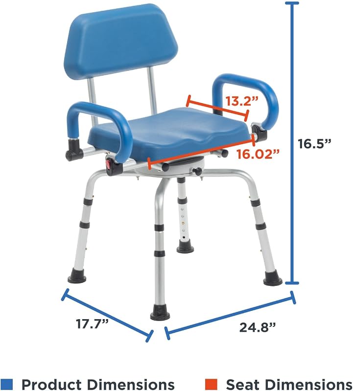 Silla ducha giratoria 360 grados asiento acolchado
