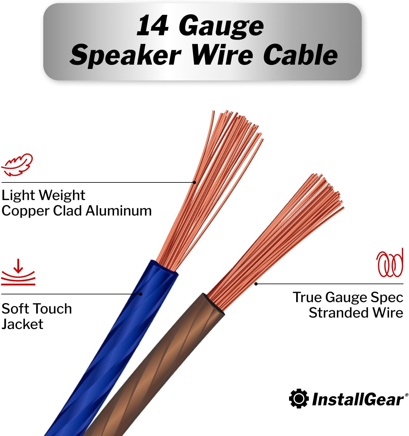 Cable altavoz 14 AWG 500 pies uso automóvil y cine