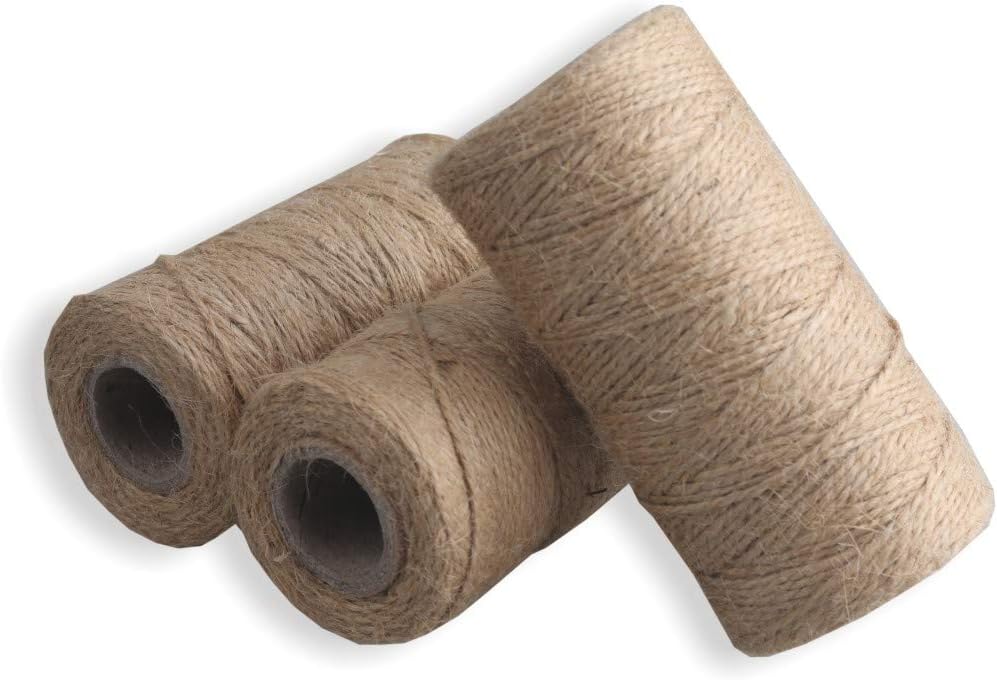 Cuerda yute natural 984.3pies 3rollos decoración manualidades