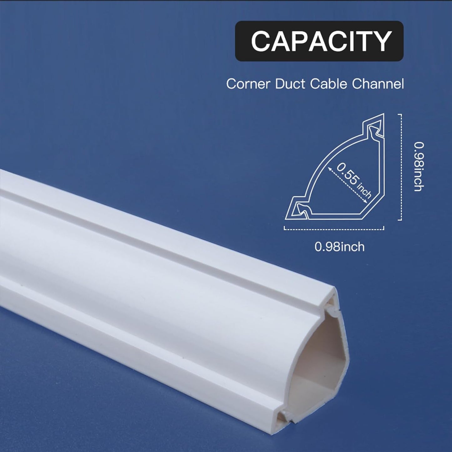 Cubierta cable esquina 78pulg pintable pared suelo blanco