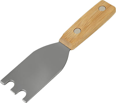 Rascador de parrilla de bambú con cabeza de acero inoxidable compatible George Foreman