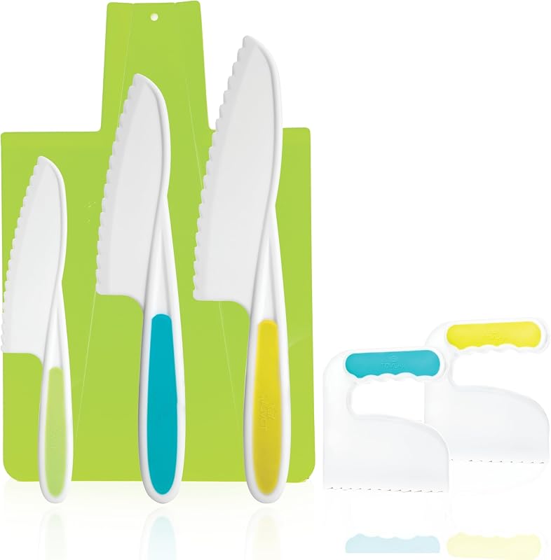 Juego corte niños 3 cuchillos seguros tabla plegable