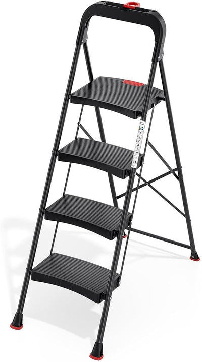 Escalera plegable 4 escalones acero antideslizante