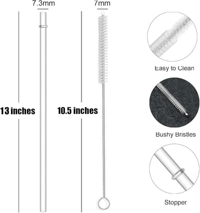 12 Popotes Plástico Reutilizables para Tazas Stanley