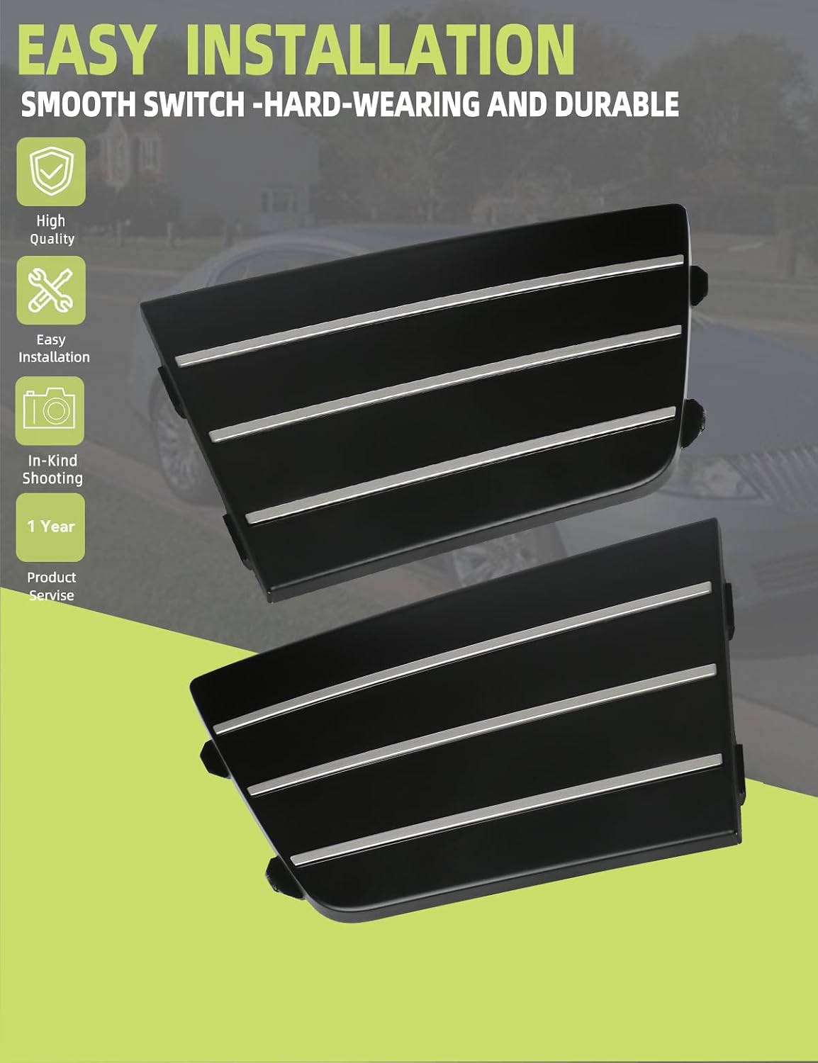 Cubierta rejilla parachoques Lincoln MKS 09-12 1 par negro