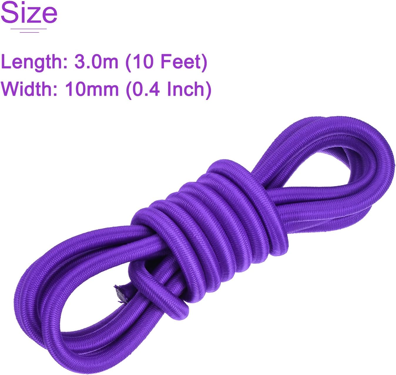 Cordón elástico redondo 0.4pulg 10ft púrpura tienda kayak