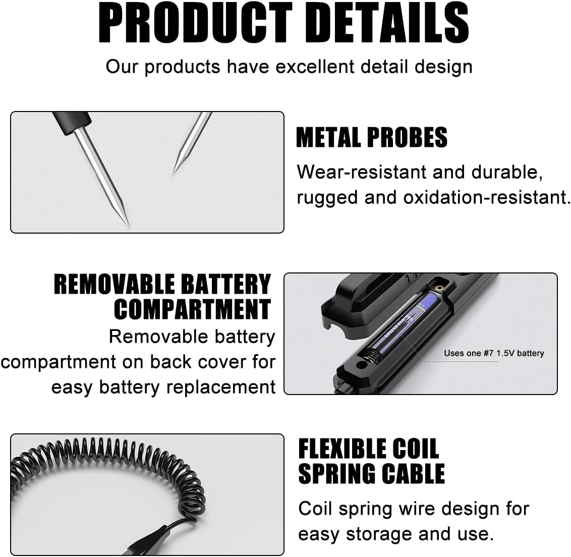 Probador circuito automotriz 0.8-100V con sonda y bolígrafo