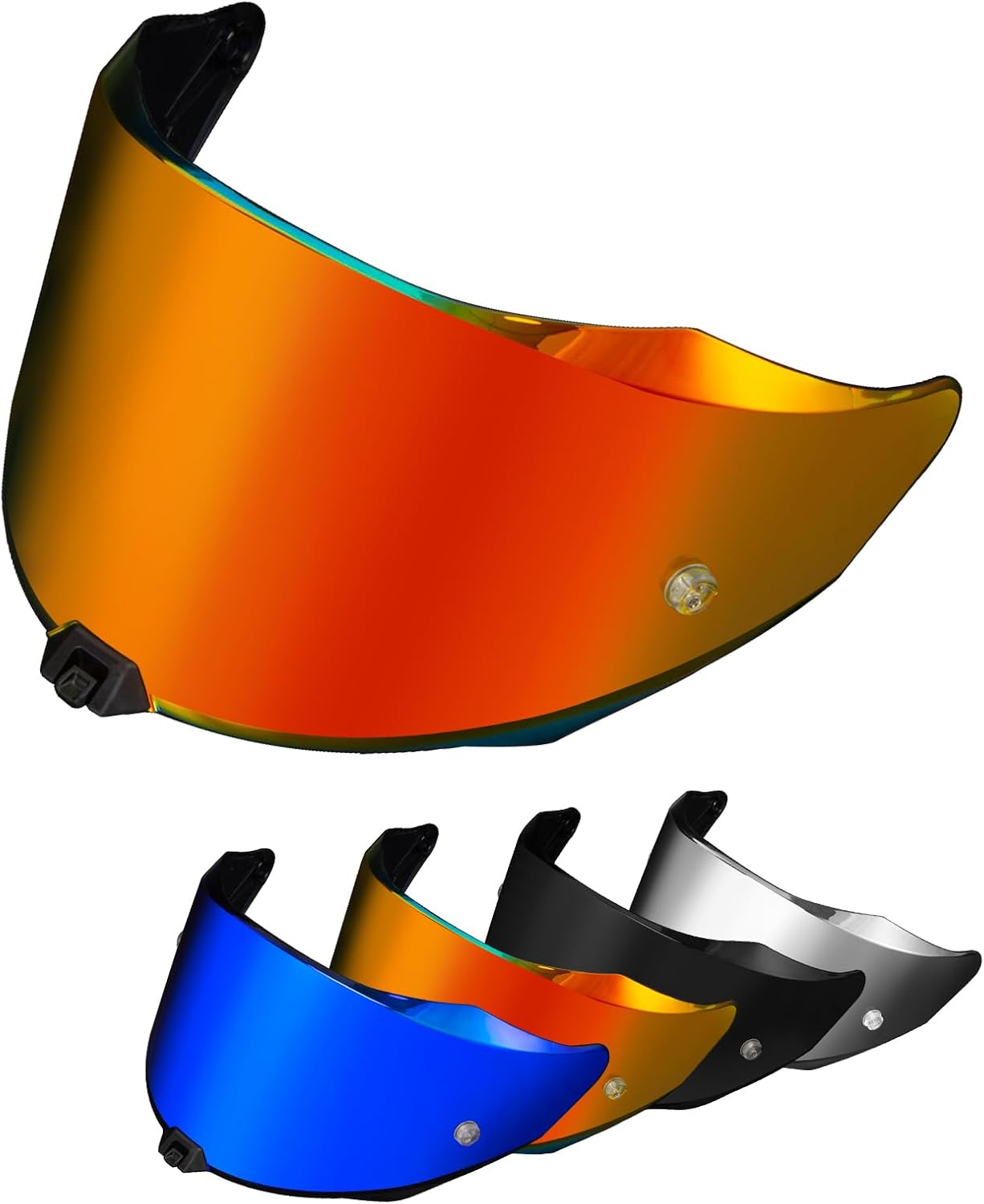 Visera tintada KYT R2R rojo oscuro UV400 impacto