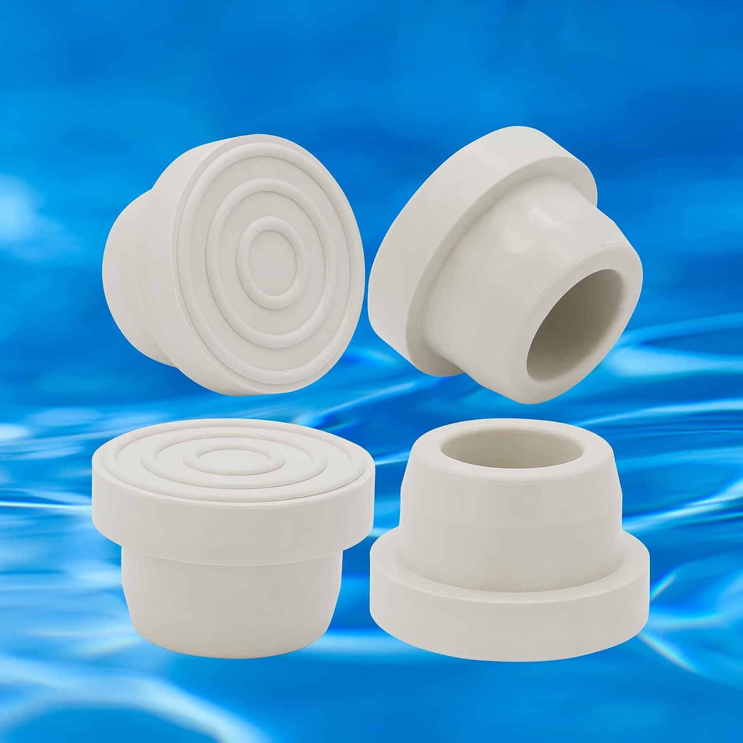 Parachoques goma blanca escalera piscina 1.9" set 4
