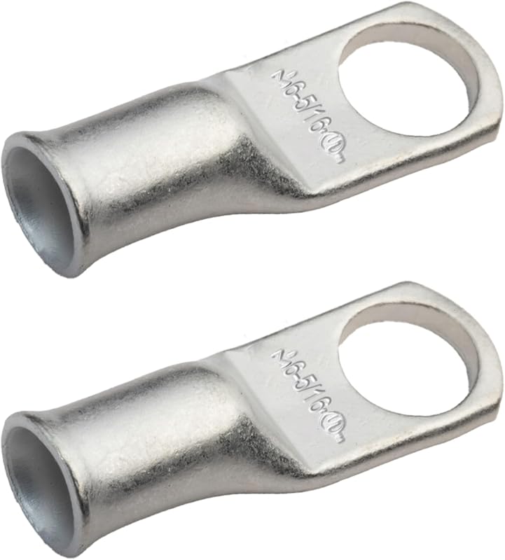 2 Terminales Anillo Cobre Estañado 6 AWG 5/16pulg