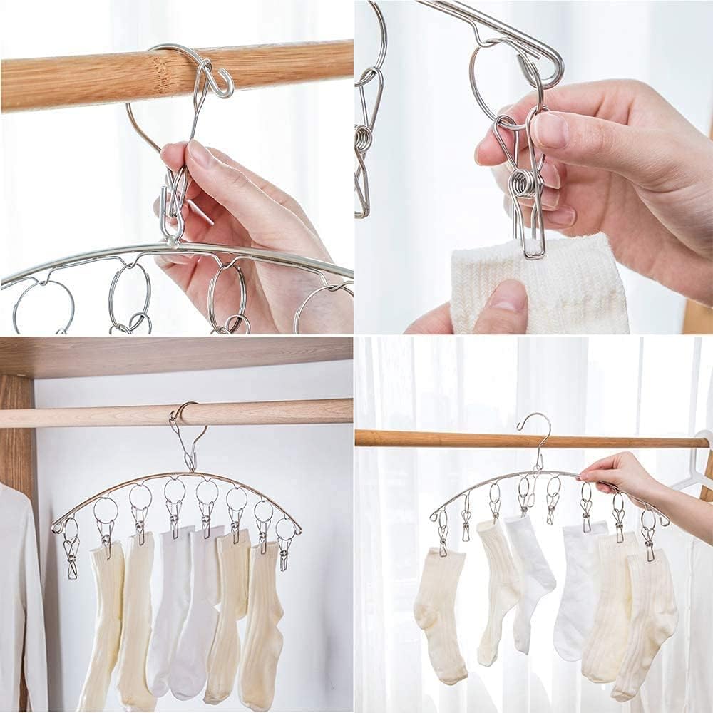6 Percheros Secado Ropa Interior Acero Inox 10 Clavijas