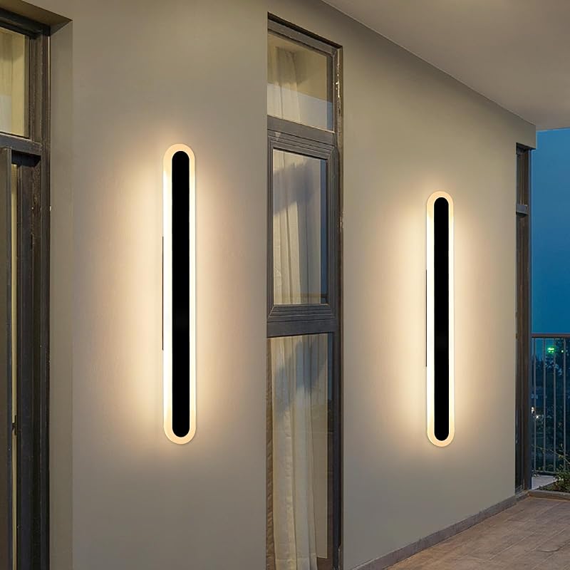 2 Luces LED pared exterior IP65 negras 39" 3 CCT 36W