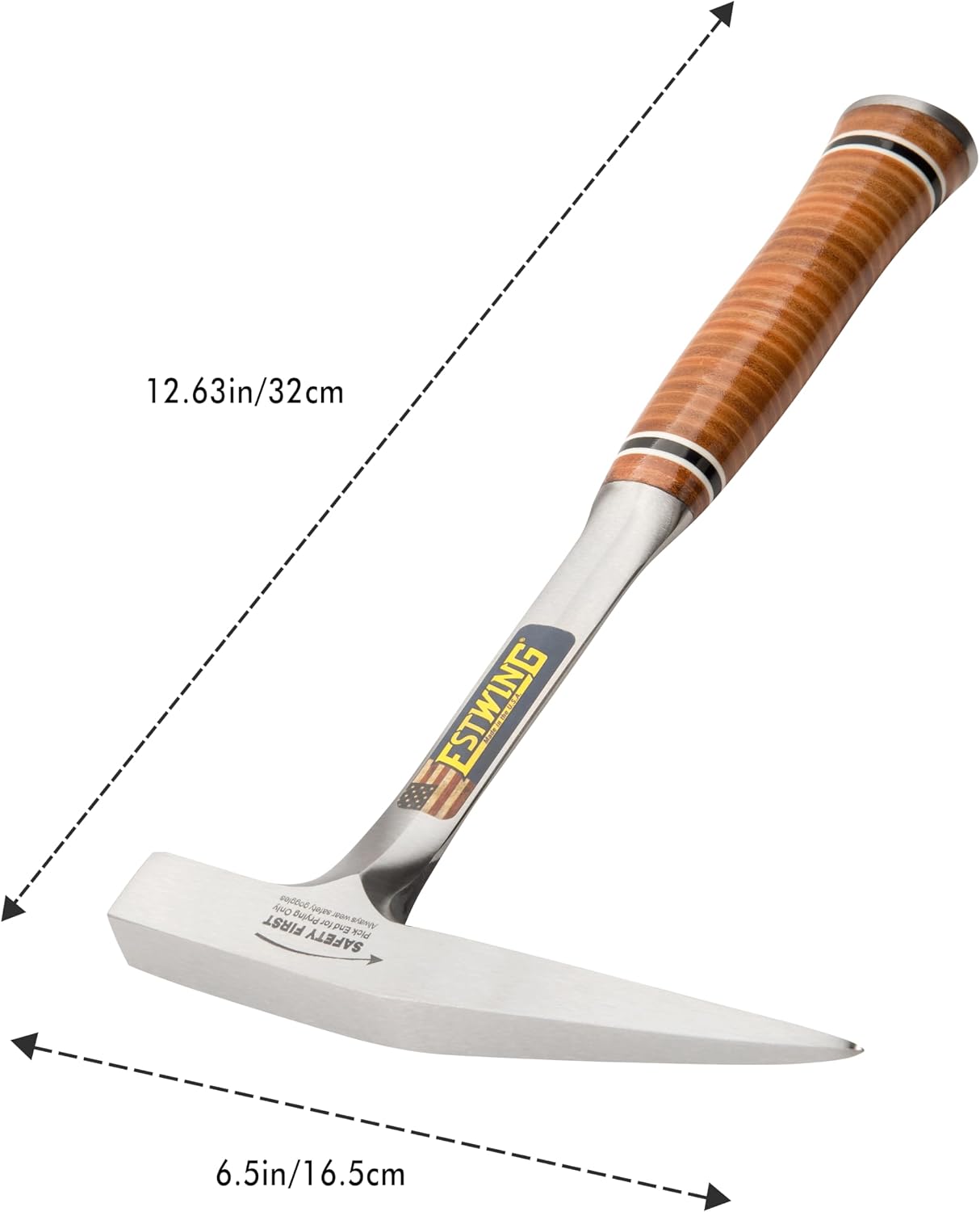 Martillo geología 13oz cara fresada agarre cuero genuino