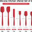Set 6 Espátulas Silicón Alimenticio Antiadherente Multicolor