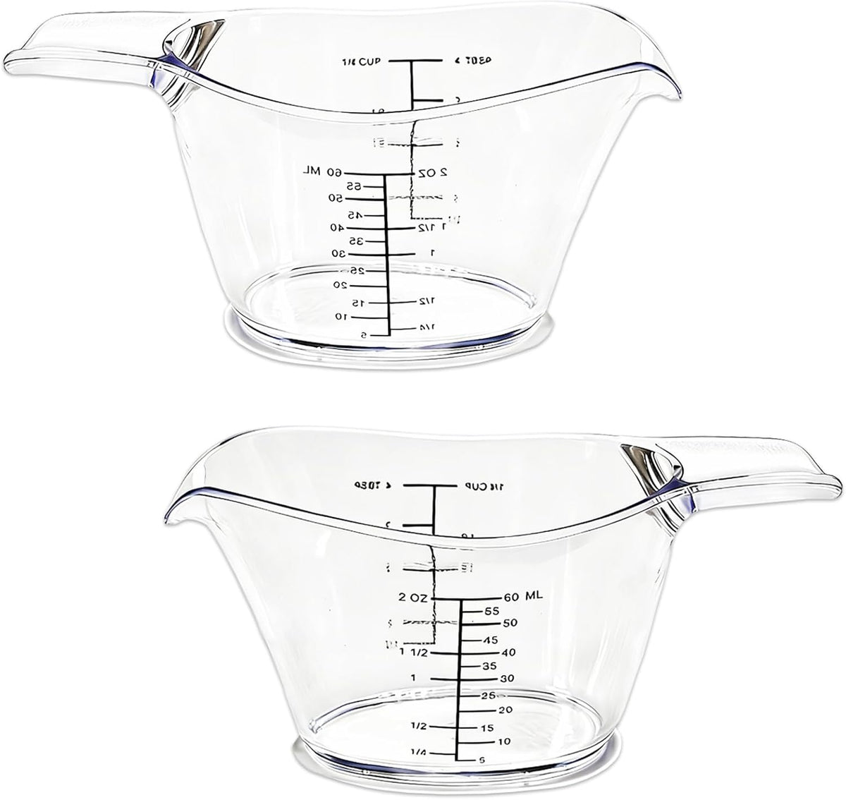2 Pzas Tazas Medidoras 2oz Resina Transparente
