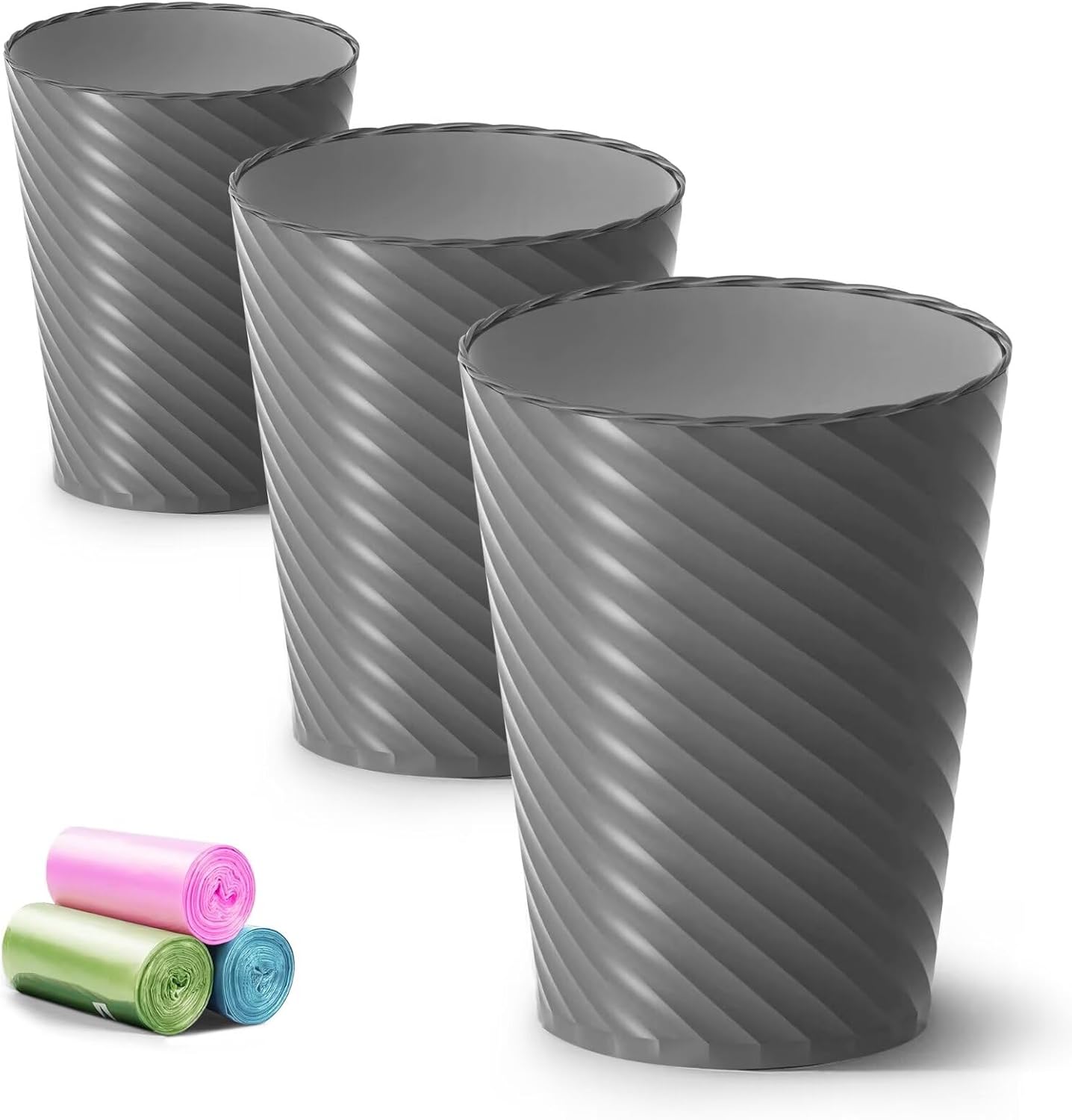 Basurero baño 3 cubos 1.8gal plástico redondo