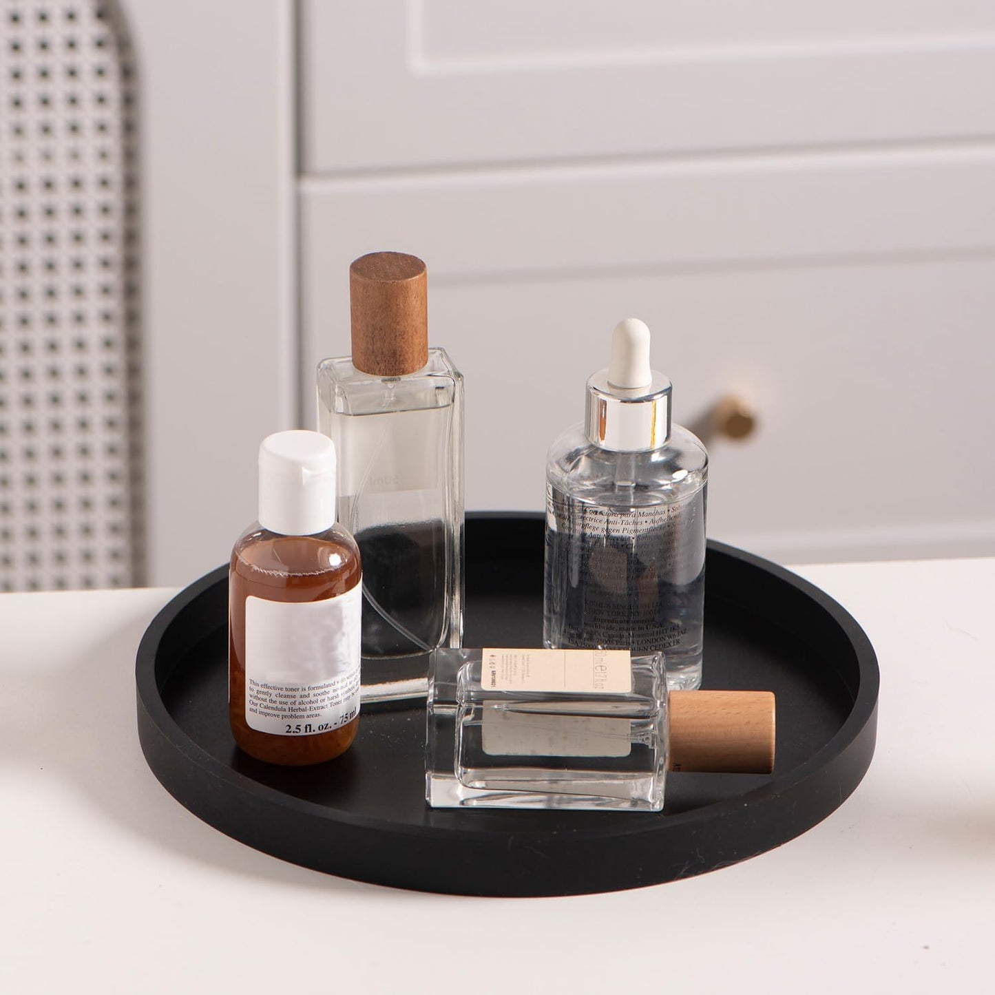 Bandeja baño silicona organiz. cocina decoración mesa negro