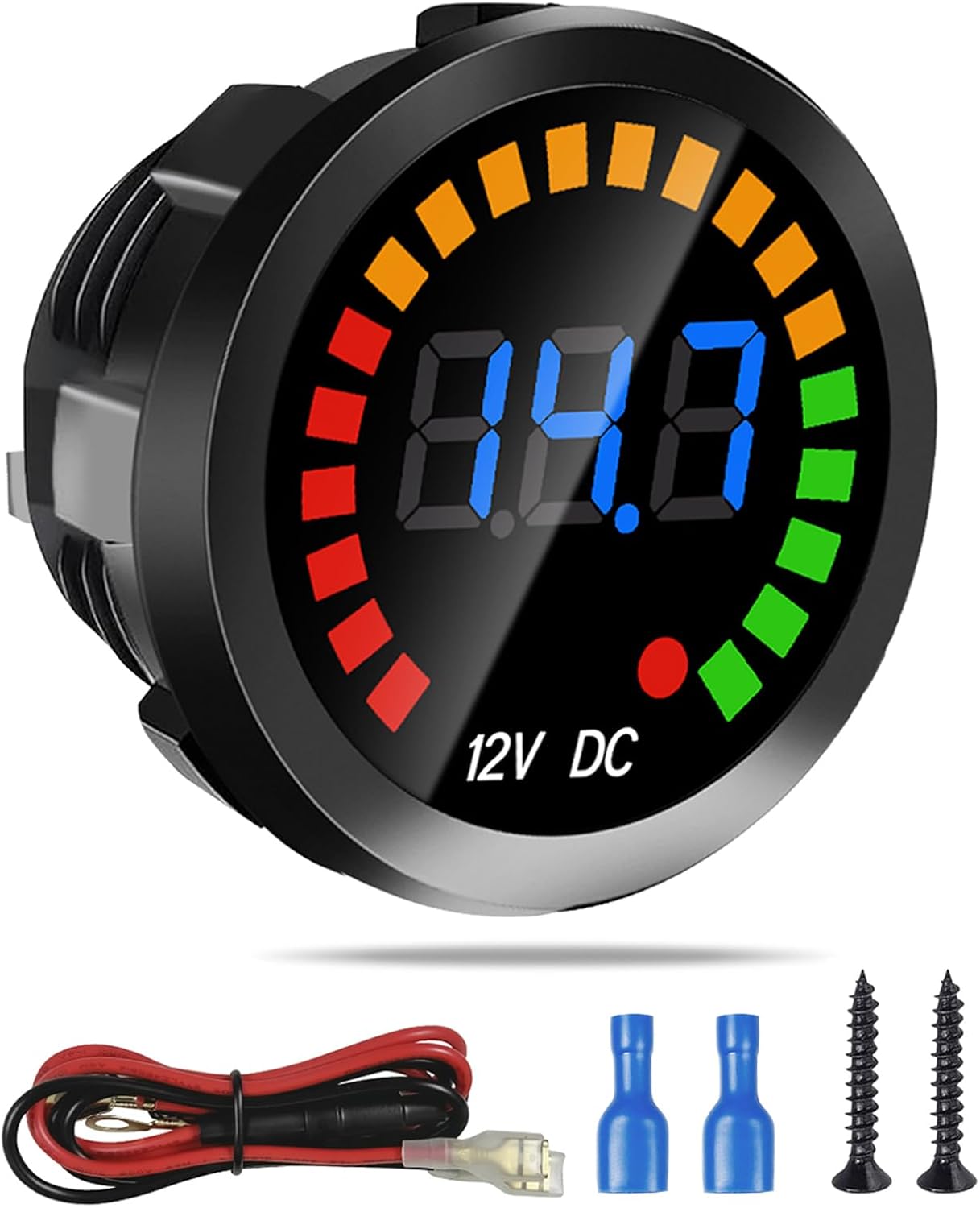 Medidor voltaje CC 12V impermeable para auto barco camión