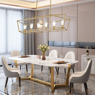Lámpara de araña dorada 6 luces moderna para comedor y