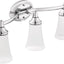 Accesorio baño doble montaje 3 luces vidrio esmerilado
