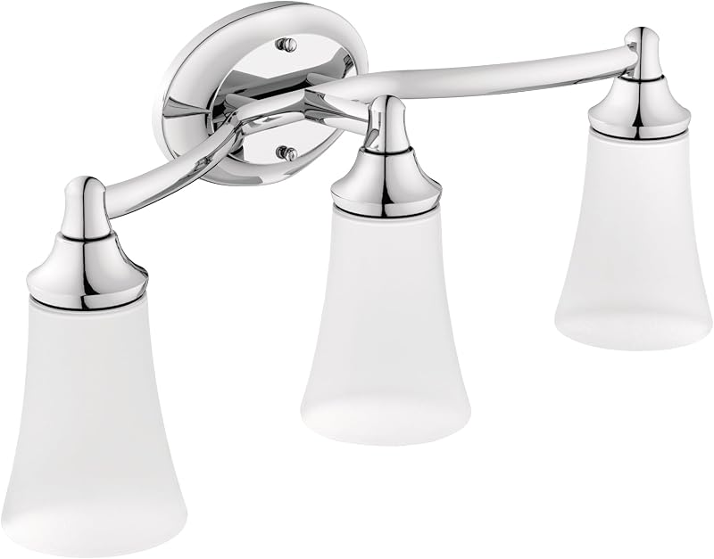 Accesorio baño doble montaje 3 luces vidrio esmerilado
