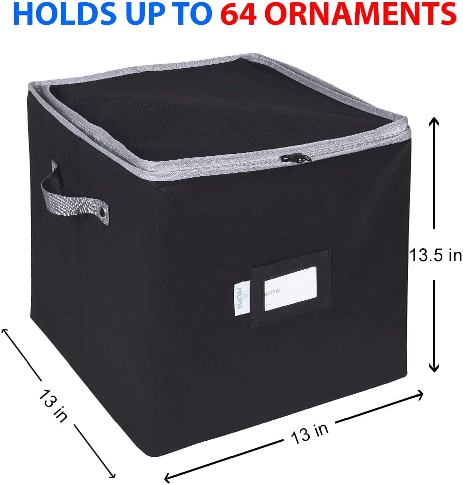 Caja almacenamiento adornos navideños 4 niveles 64 bolas