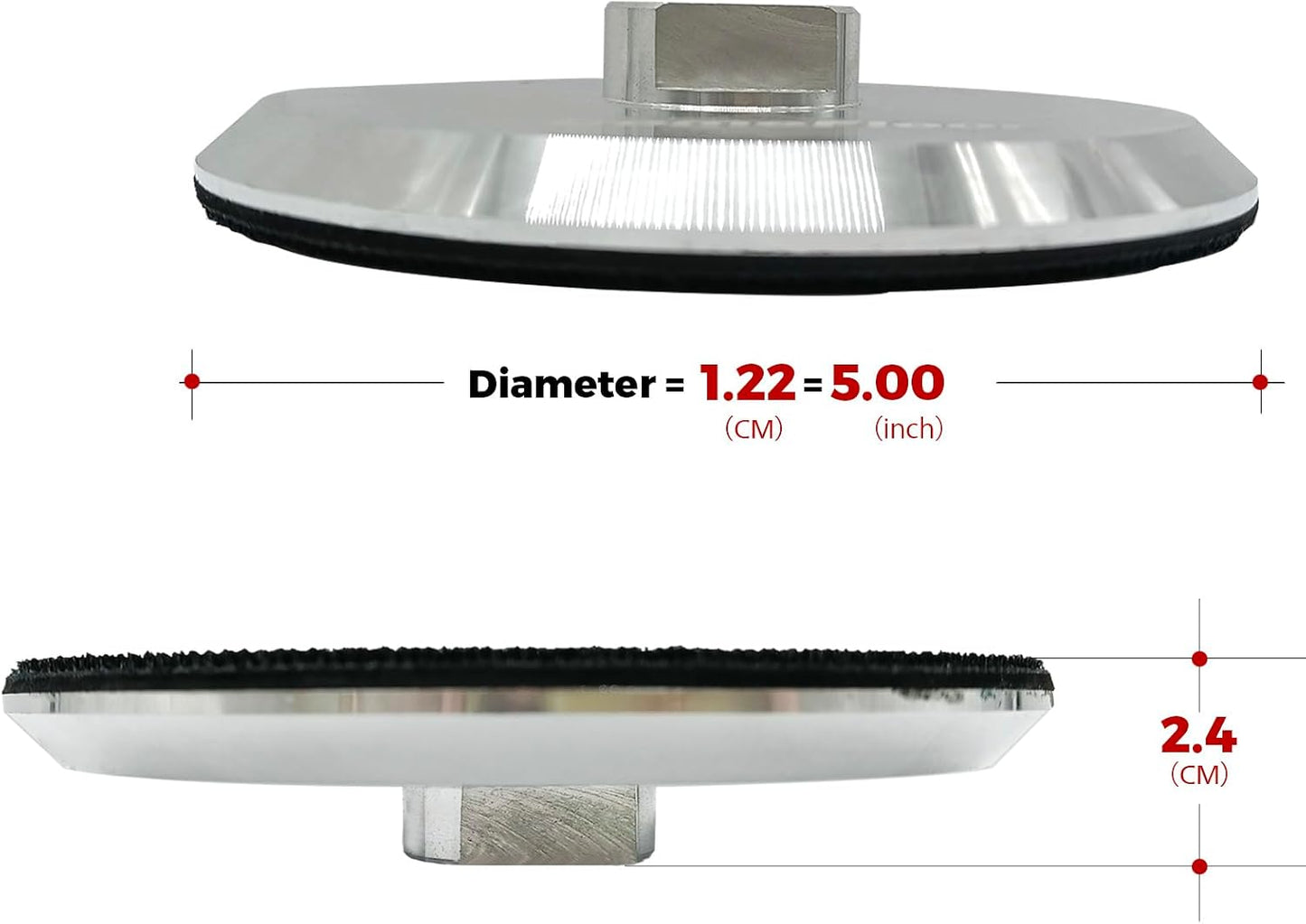 Almohadilla respaldo aluminio 5" 5/8-11