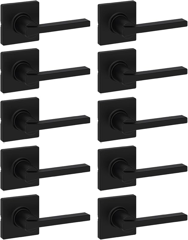 Manija puerta interior negro mate pack 10 con Microban