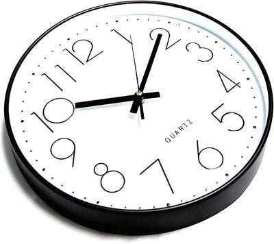 Reloj pared 8pulg silencioso marco ABS vidrio HD para niños