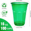 100 Vasos Plástico Reutilizables 16oz Coloridos Apilables