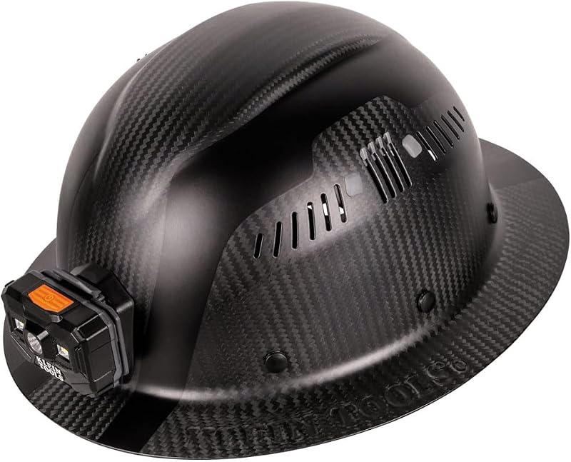 Casco duro K12 fibra carbono linterna recargable clase C