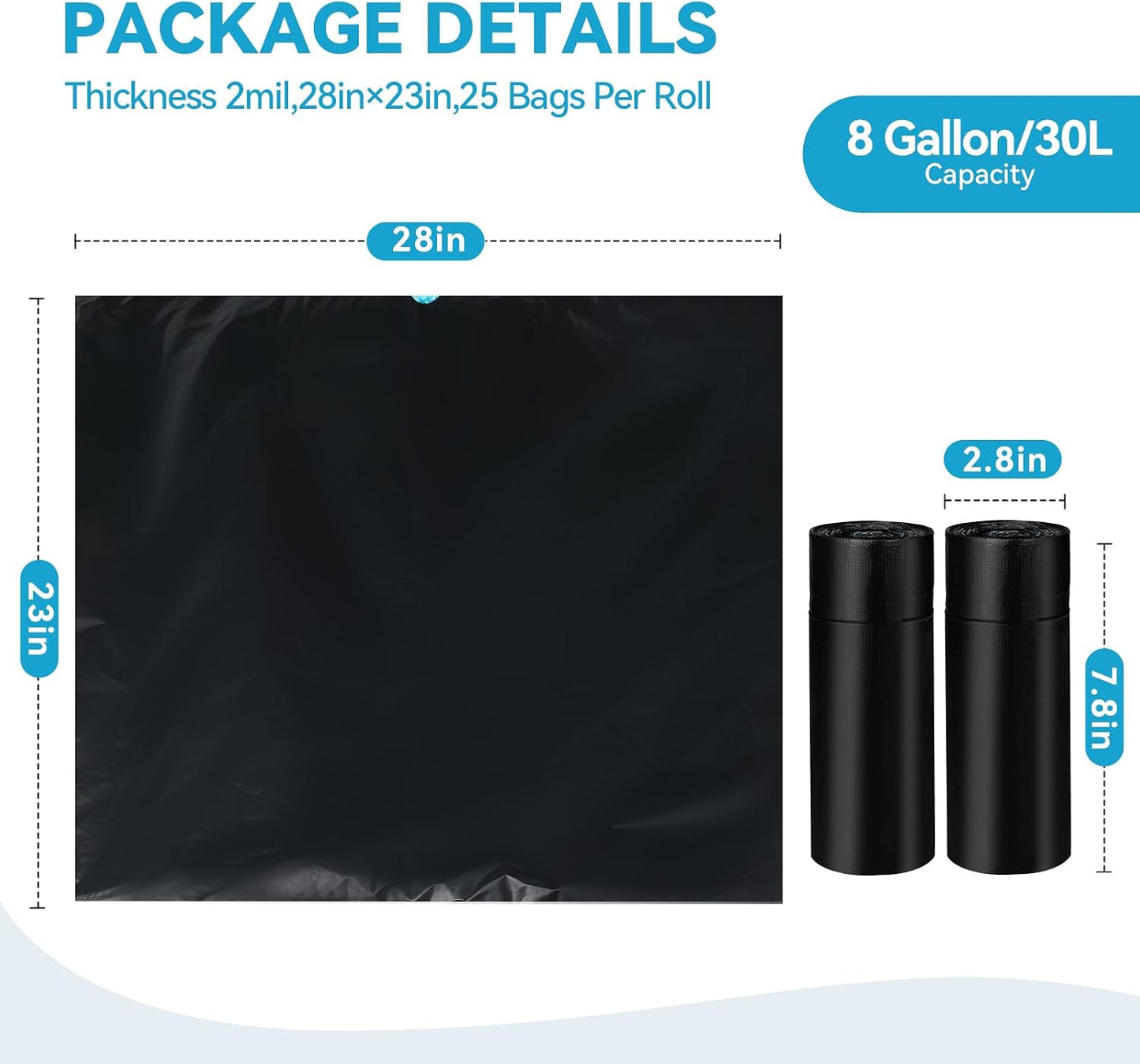 Bolsas inodoro portátiles 8gal con cordón para campamento