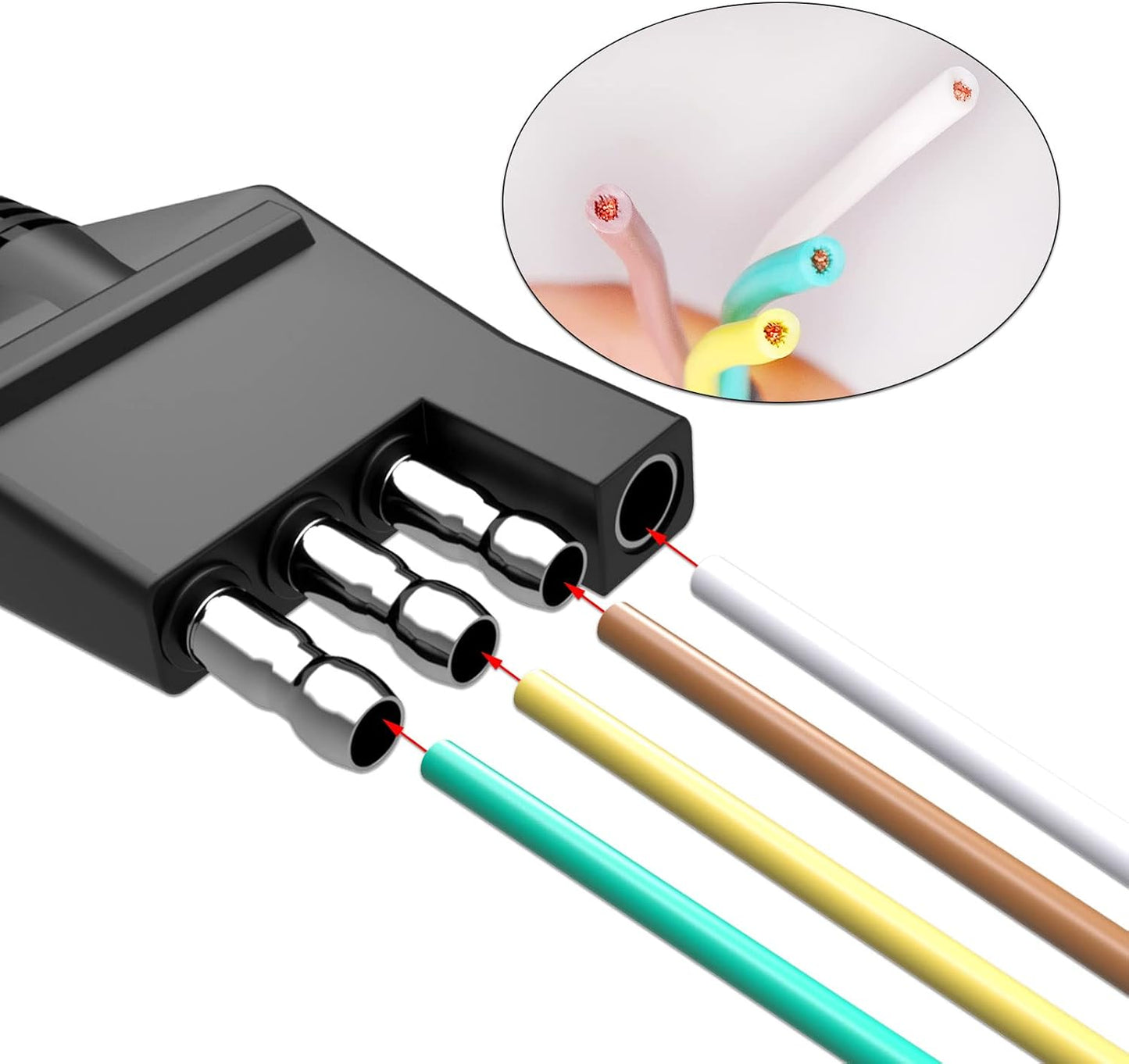 Arnés cableado remolque 4 vías 20ft conector 4 pines