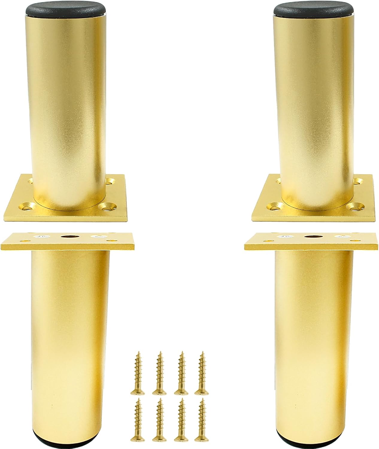 4 Pzas Patas Muebles Aluminio 4pulg Ajustables 1.5pulg
