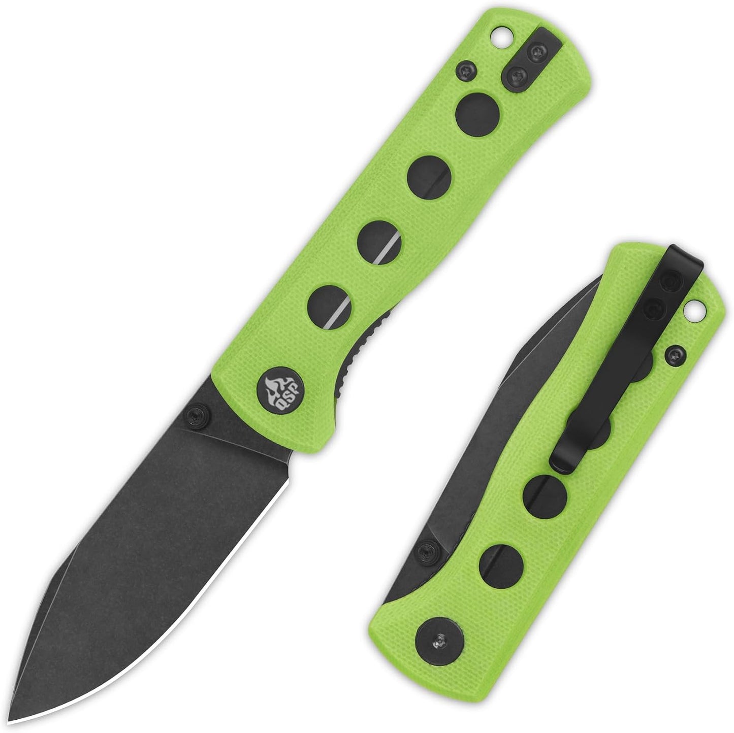 Cuchillo plegable bolsillo hoja 7.21cm Sandvik G10 neón