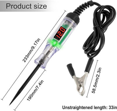 Probador circuito LED 3-48V con pantalla voltaje y sonda coche