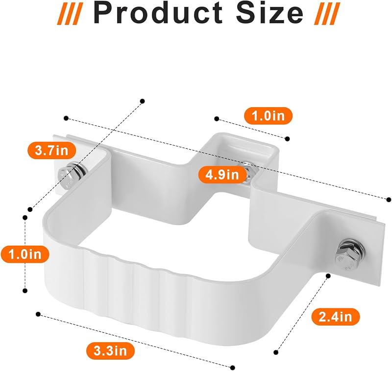 6 Pzas Correas Bajante 2x3 y Soportes Pared Blancos