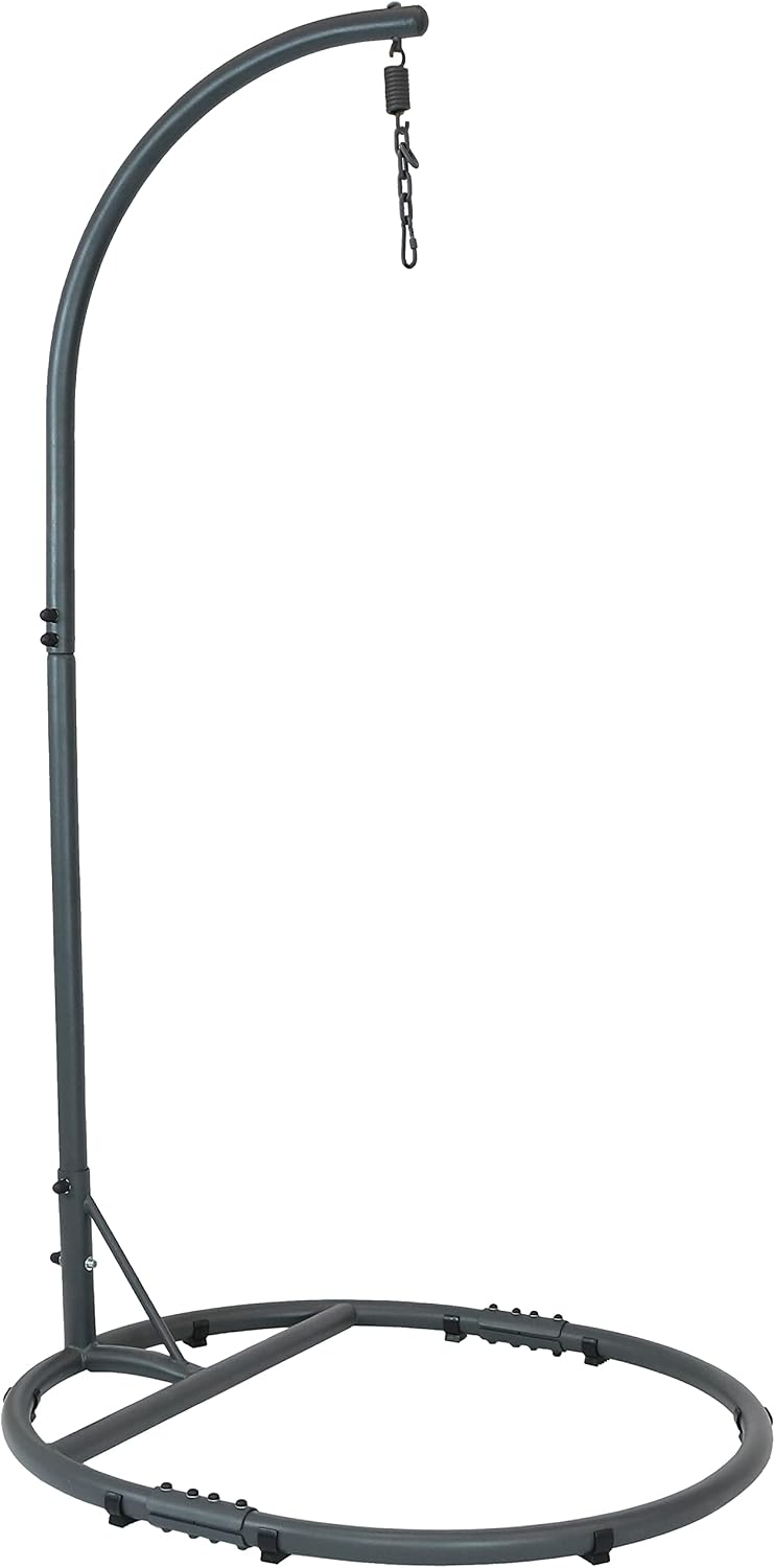 Soporte silla huevo acero base redonda 76pulg negro