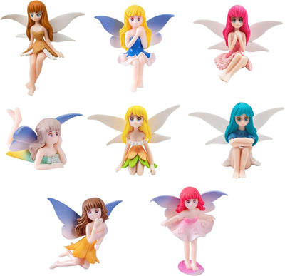 8 Pzas Figuras Hadas Resina Decoración Bonsái Jardín