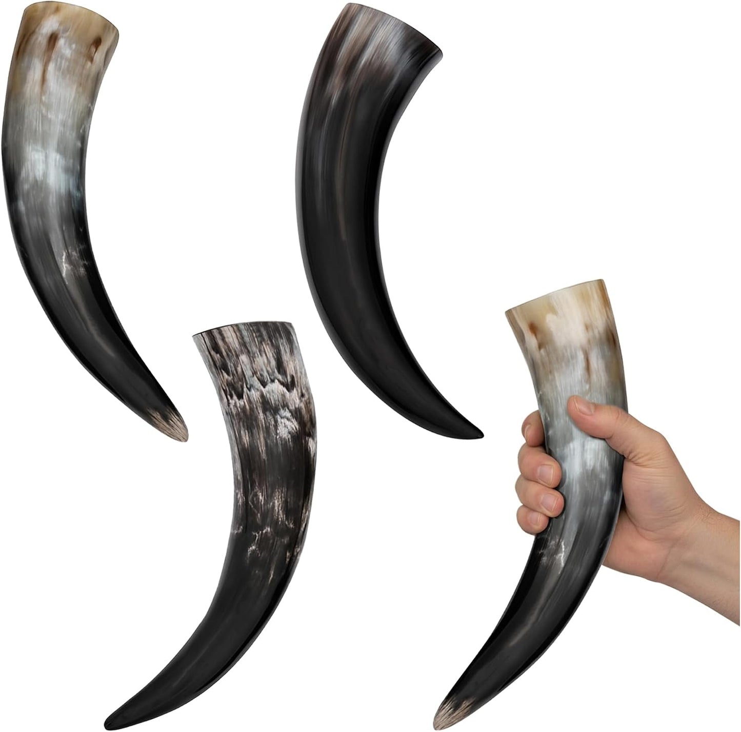 Set 4 Cuernos Vikingos de Buey para Beber 13.5oz